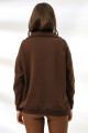 Kamyoncu Yaka Şardonlu Oversize Sweatshirt 21389 Kahve Kamyoncu Yaka Şardonlu Oversize Sweatshirt 21389 Kahve