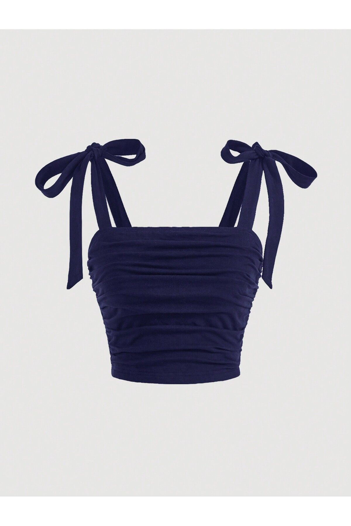 Lacivert Fiyonklu Yazlık Crop Top, Lacivert Fiyonklu Omuzdan Bağlamalı Yazlık Geniş Askılı Üst Lacivert Fiyonklu Yazlık Crop Top, Lacivert Fiyonklu Omuzdan Bağlamalı Yazlık Geniş Askılı Üst