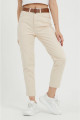 Kemerli Mom Jeans Bej Kemerli Mom Jeans Bej
