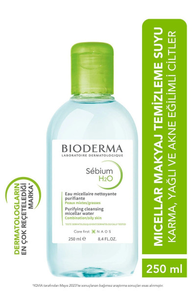 Sébium H2O Karma, yağlı ve akne eğilimli ciltler için durulama gerektirmeyen temizleme suyu Sébium H2O Karma, yağlı ve akne eğilimli ciltler için durulama gerektirmeyen temizleme suyu