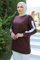 Şerit Detaylı Tunik 954 - Kahve Şerit Detaylı Tunik 954 - Kahve