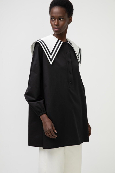 Yakalı Poplin Tunik Yakalı Poplin Tunik