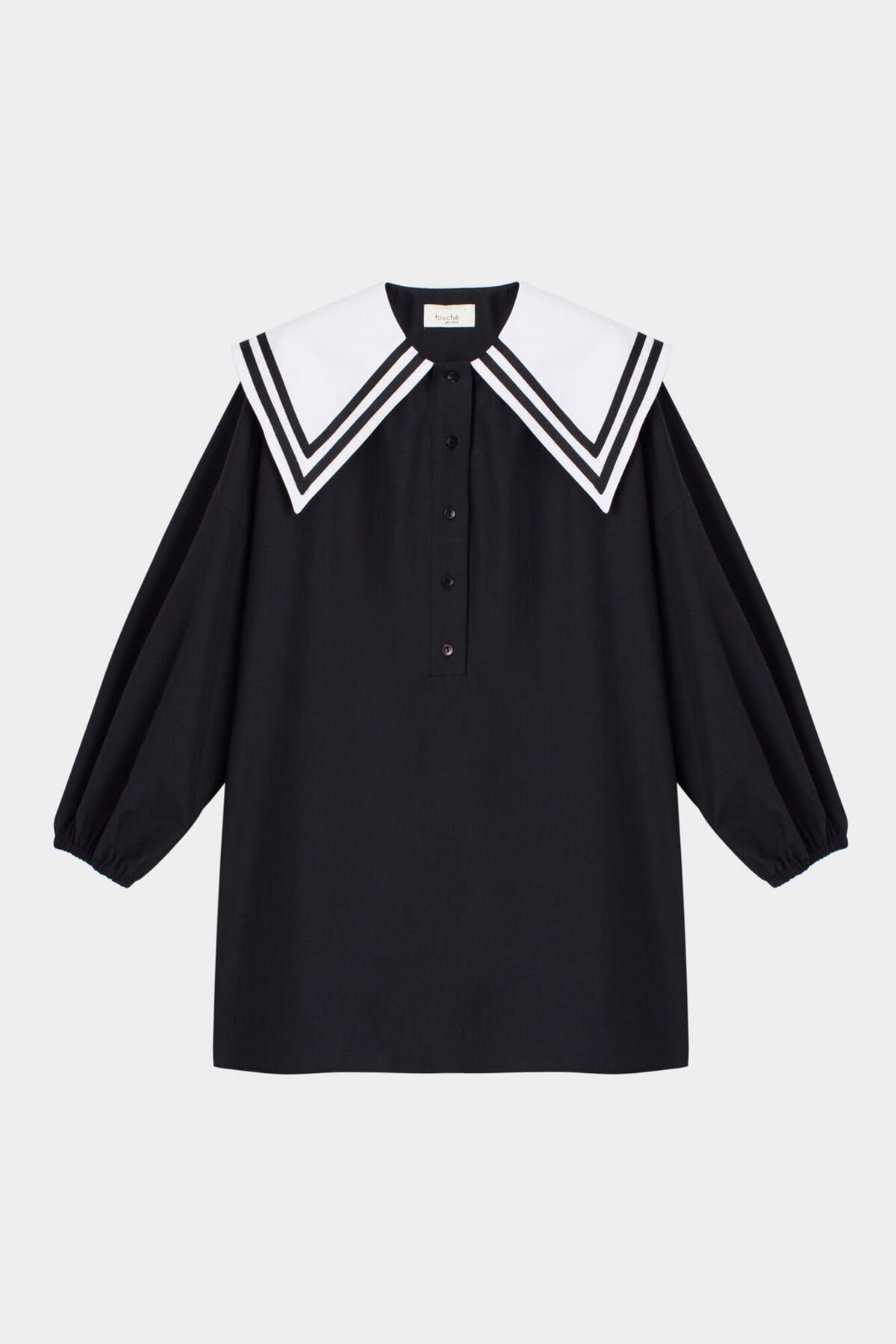 Yakalı Poplin Tunik Yakalı Poplin Tunik