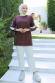 Şerit Detaylı Tunik 954 - Kahve Şerit Detaylı Tunik 954 - Kahve