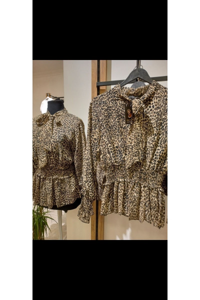 Şifon Sim Detaylı Bel Büzgülü Gomlek Şifon Sim Detaylı Bel Büzgülü Gomlek