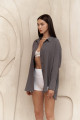 Mai Collection Durres Füme Oversize Gömlek Mai Collection Durres Füme Oversize Gömlek