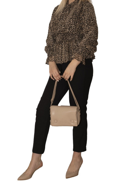 Şifon Sim Detaylı Bel Büzgülü Gomlek Şifon Sim Detaylı Bel Büzgülü Gomlek