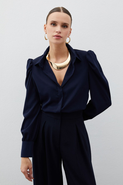 Vatkalı Klasik Gömlek - LACİVERT Vatkalı Klasik Gömlek - LACİVERT