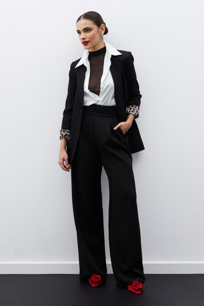 Mono Yaka Klasik Ceket - Siyah