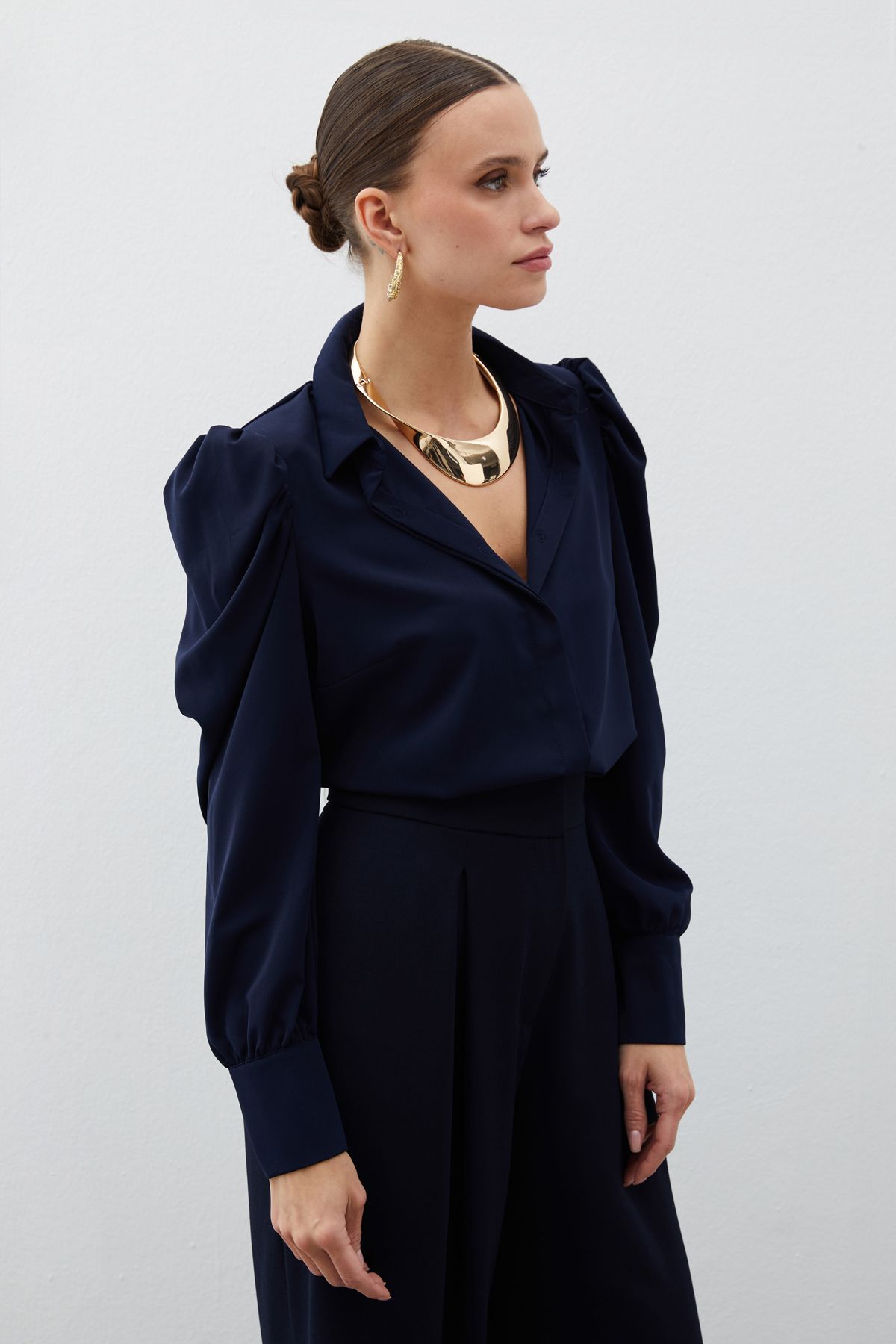 Vatkalı Klasik Gömlek - LACİVERT Vatkalı Klasik Gömlek - LACİVERT