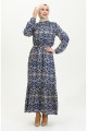 Viskon Desenli Elbise 0362-04 Lacivert Viskon Desenli Elbise 0362-04 Lacivert