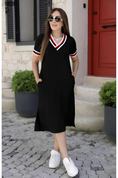 Kadın Ribana Detay Midi Elbise Kadın Ribana Detay Midi Elbise