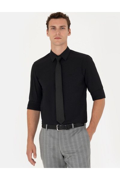 Siyah Slim Fit Uzun Kollu Klasik Gömlek 50275816-VR046 Siyah Slim Fit Uzun Kollu Klasik Gömlek 50275816-VR046