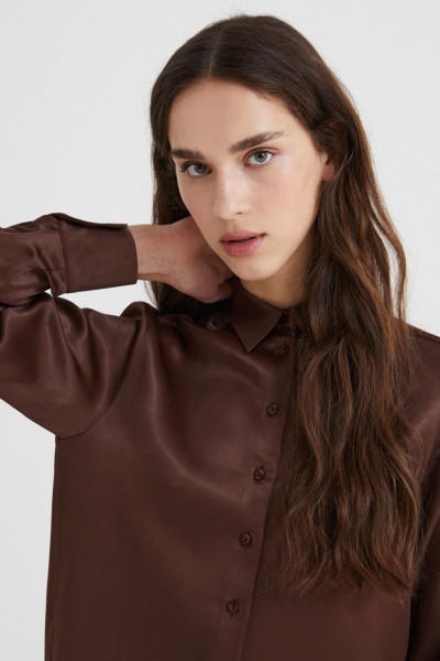 Saten Dokuma Kadın Gömlek Saten Dokuma Kadın Gömlek