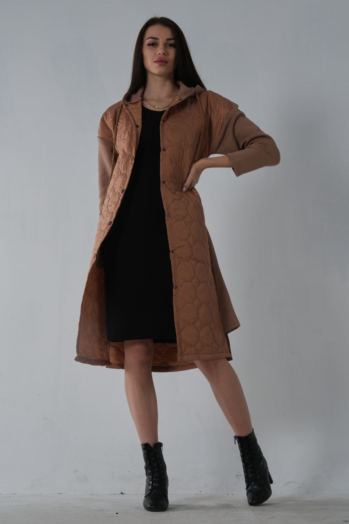 Kapüşonşu Kapitone Mont Camel 4204780 Kapüşonşu Kapitone Mont Camel 4204780