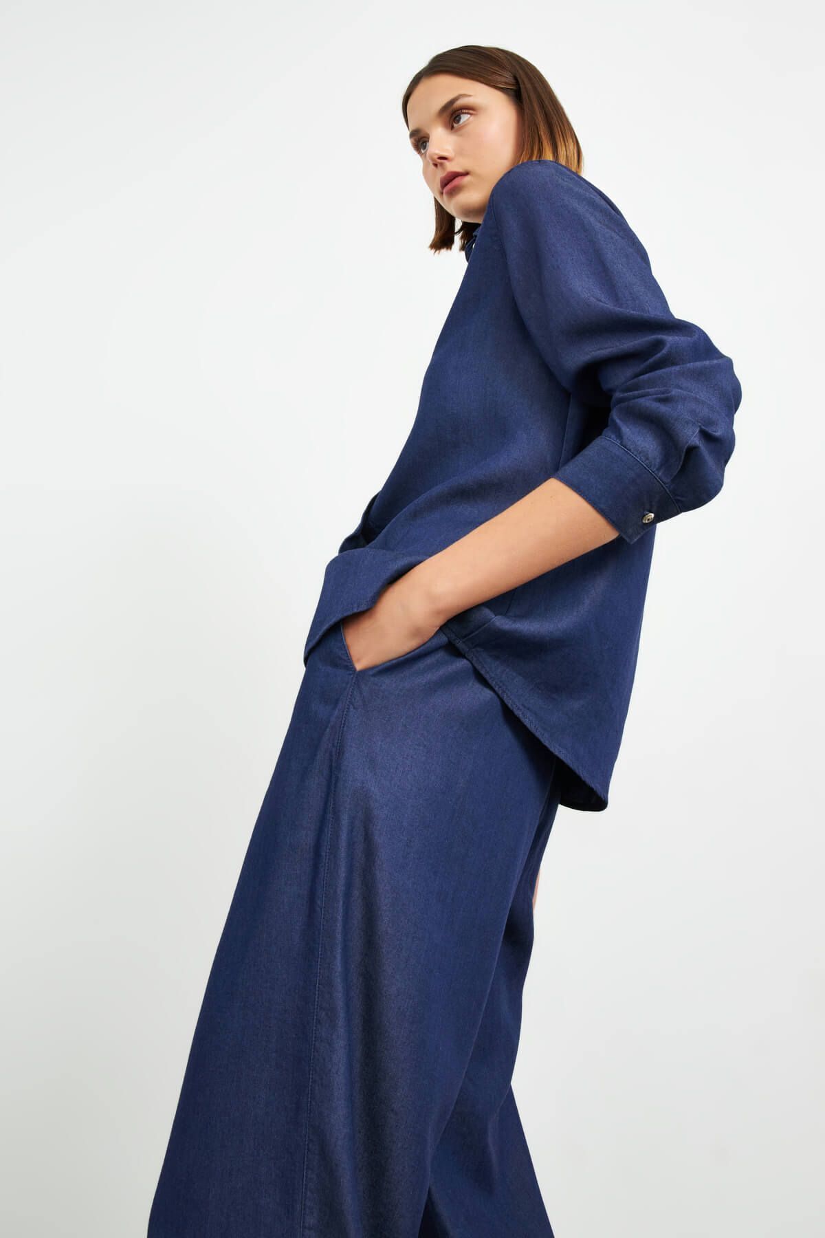 Lacivert Kot Gömlek Lacivert Kot Gömlek