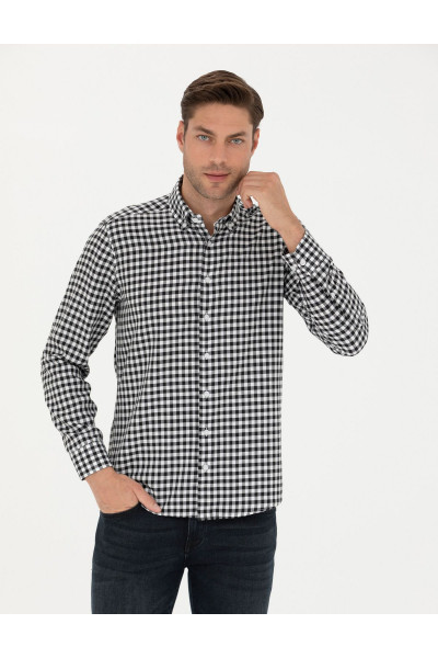 Siyah Regular Fit Uzun Kollu Gömlek 50277737-vr046 Siyah Regular Fit Uzun Kollu Gömlek 50277737-vr046