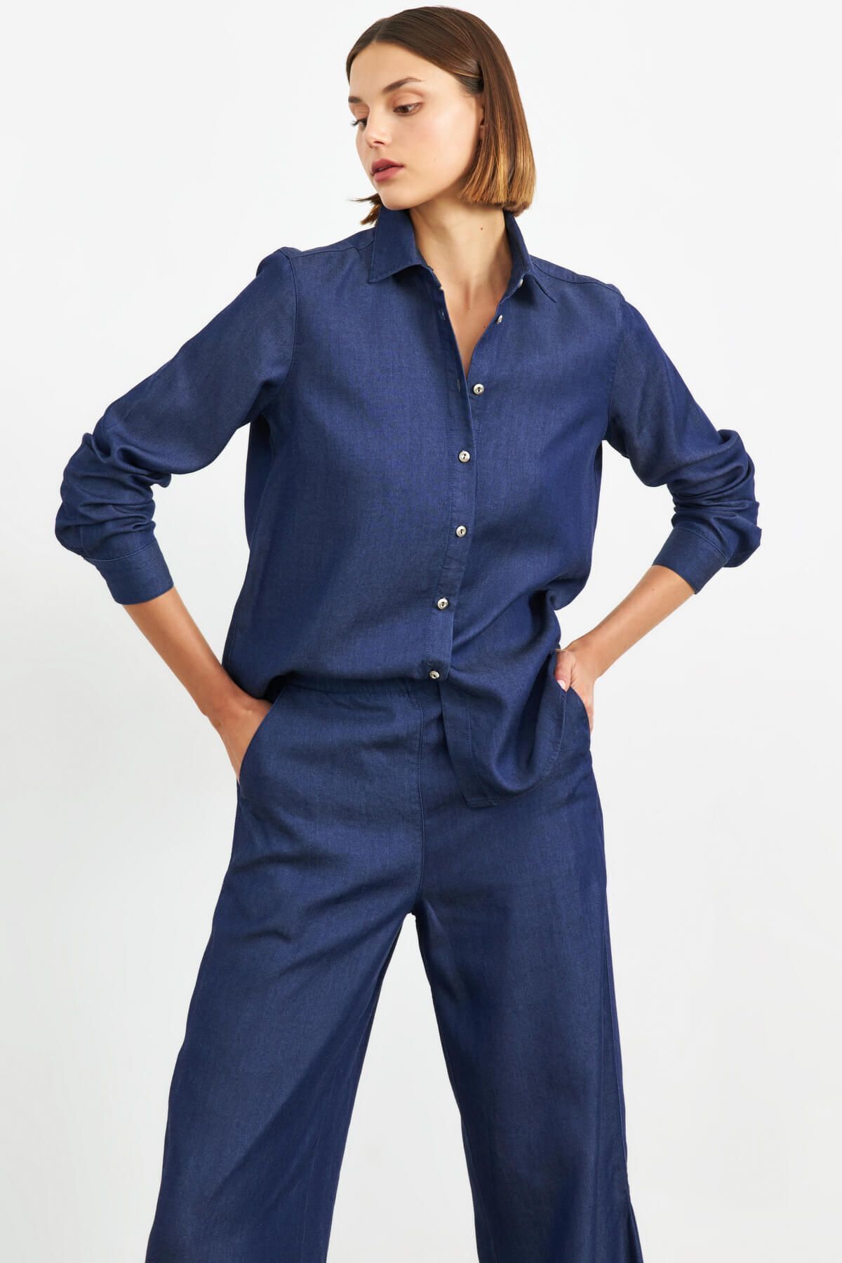 Lacivert Kot Gömlek Lacivert Kot Gömlek