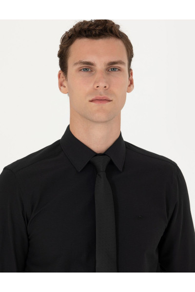 Siyah Slim Fit Uzun Kollu Klasik Gömlek 50275816-VR046 Siyah Slim Fit Uzun Kollu Klasik Gömlek 50275816-VR046