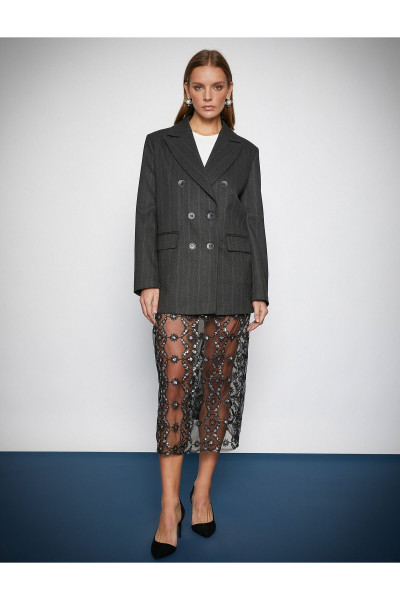 Melis Ağazat X - Oversize Kruvaze Blazer Ceket