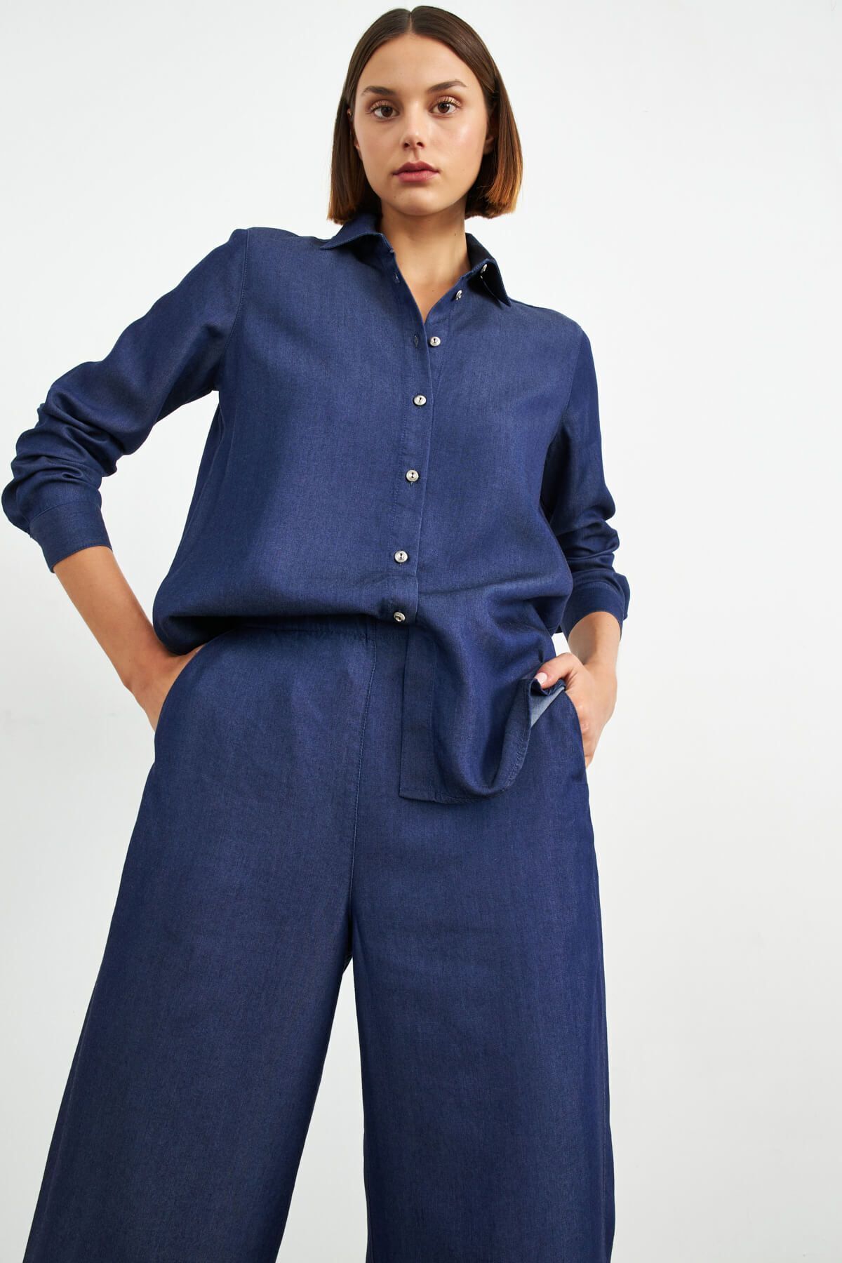 Lacivert Kot Gömlek Lacivert Kot Gömlek