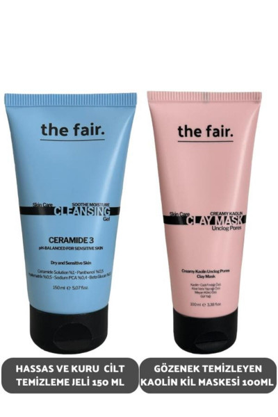 the fair. Hassas ve Kuru Cilt Temizleme Jeli 150 ml ve Gözenek Temizleyen Kaolin Kil Makesi 100 ml the fair. Hassas ve Kuru Cilt Temizleme Jeli 150 ml ve Gözenek Temizleyen Kaolin Kil Makesi 100 ml