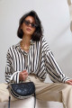Mad Girls Beyaz Çizgili Gömlek Mg1383 Mad Girls Beyaz Çizgili Gömlek Mg1383