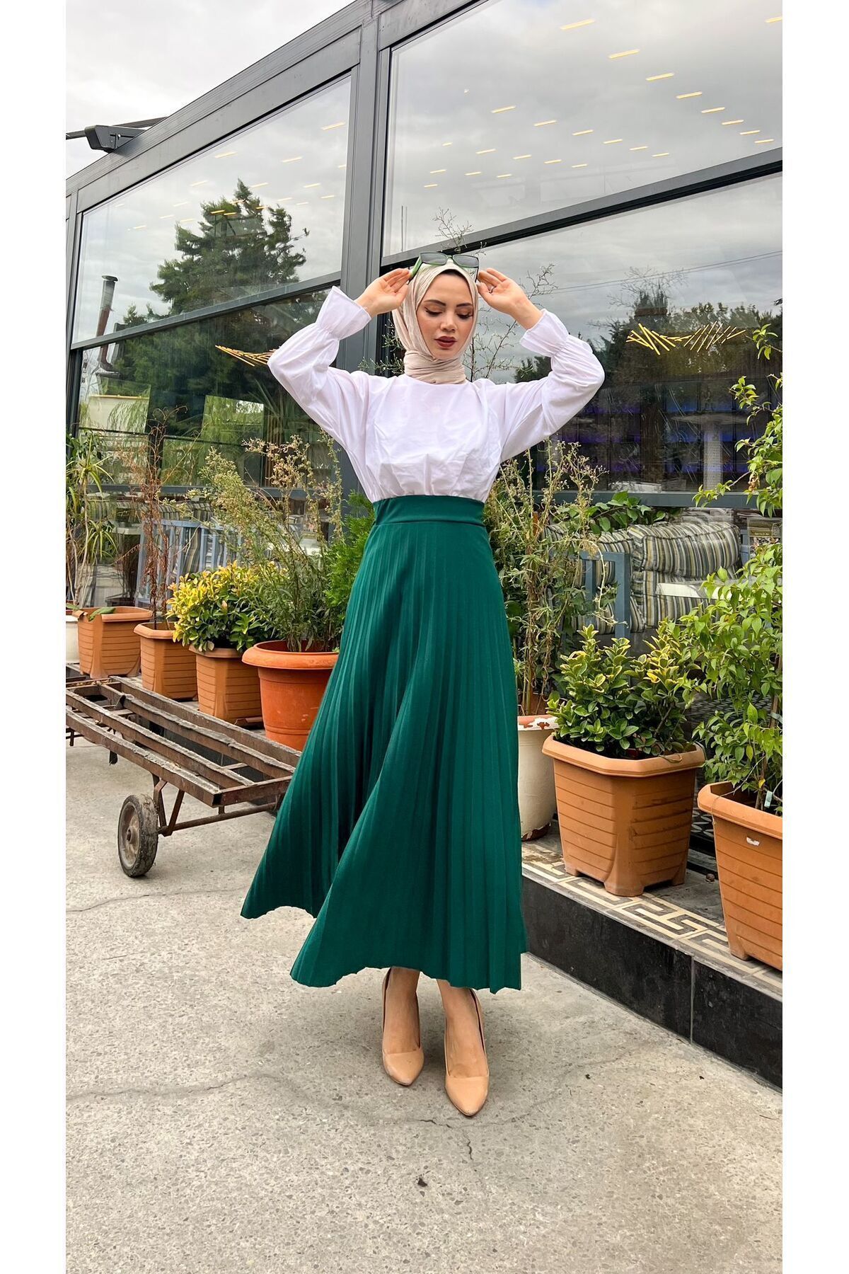 Piliseli Kloş Kalıp,(S-M-L-XL---36-48 BEDEN ARALIĞINDA),zümrüt Yeşili Skuba Krep Etek Piliseli Kloş Kalıp,(S-M-L-XL---36-48 BEDEN ARALIĞINDA),zümrüt Yeşili Skuba Krep Etek