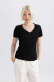 Regular Fit V Yaka Kısa Kollu Tişört W9204Az Regular Fit V Yaka Kısa Kollu Tişört W9204Az
