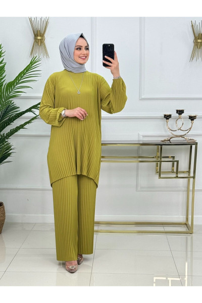 Yeşim Takım Sandy Kumaş Pantolon Tunik İkili Yazlık Tesettür Giyim ST2171 Yeşim Takım Sandy Kumaş Pantolon Tunik İkili Yazlık Tesettür Giyim ST2171