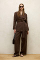 KETEN KRUVAZE BLAZER CEKET ACI KAHVE KETEN KRUVAZE BLAZER CEKET ACI KAHVE