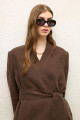 KETEN KRUVAZE BLAZER CEKET ACI KAHVE KETEN KRUVAZE BLAZER CEKET ACI KAHVE