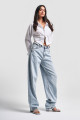 Kadın Snow Kot Rengi Süper Uzun Baggy Fit Denim Kadın Snow Kot Rengi Süper Uzun Baggy Fit Denim