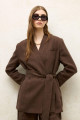 KETEN KRUVAZE BLAZER CEKET ACI KAHVE KETEN KRUVAZE BLAZER CEKET ACI KAHVE