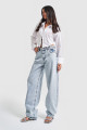Kadın Snow Kot Rengi Süper Uzun Baggy Fit Denim Kadın Snow Kot Rengi Süper Uzun Baggy Fit Denim