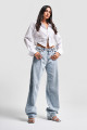 Kadın Snow Kot Rengi Süper Uzun Baggy Fit Denim Kadın Snow Kot Rengi Süper Uzun Baggy Fit Denim