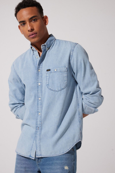 Regular Fit Normal Kesim %100 Pamuk Mavi Jean Kot Gömlek Regular Fit Normal Kesim %100 Pamuk Mavi Jean Kot Gömlek