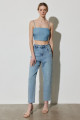 Mom Fit Yüksek Bel Dar Paça Vintage Cut Kadın Mavi Pamuklu Esnek Jean Kot Pantolon Mom Fit Yüksek Bel Dar Paça Vintage Cut Kadın Mavi Pamuklu Esnek Jean Kot Pantolon