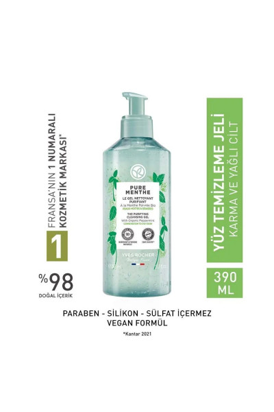 Pure Menthe-Gözenek Sıkılaştırıcı ve Derinlemesine Arındırıcı Prebiyotikli Yüz Temizleme Jeli 390ML Pure Menthe-Gözenek Sıkılaştırıcı ve Derinlemesine Arındırıcı Prebiyotikli Yüz Temizleme Jeli 390ML