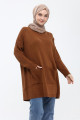 Kadın Taba Çift Cepli Tesettür Uzun Tesettür Triko Tunik 4305 Kadın Taba Çift Cepli Tesettür Uzun Tesettür Triko Tunik 4305