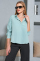 Kadın Su Yeşili Basic Poplin Gömlek Prm0735 Kadın Su Yeşili Basic Poplin Gömlek Prm0735