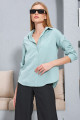 Kadın Su Yeşili Basic Poplin Gömlek Prm0735 Kadın Su Yeşili Basic Poplin Gömlek Prm0735