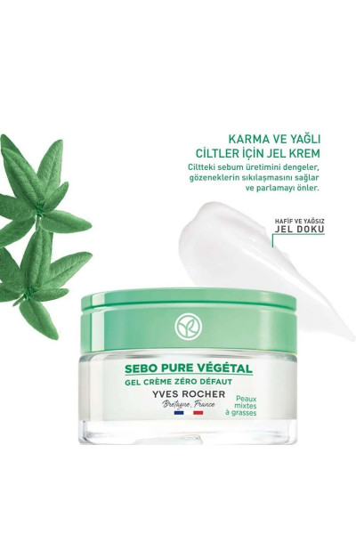 Karma Ve Yağlı Ciltler Için Sebo Pure Vegetal Jel Krem - Çinko & Salisilik Asit-50 Ml Karma Ve Yağlı Ciltler Için Sebo Pure Vegetal Jel Krem - Çinko & Salisilik Asit-50 Ml