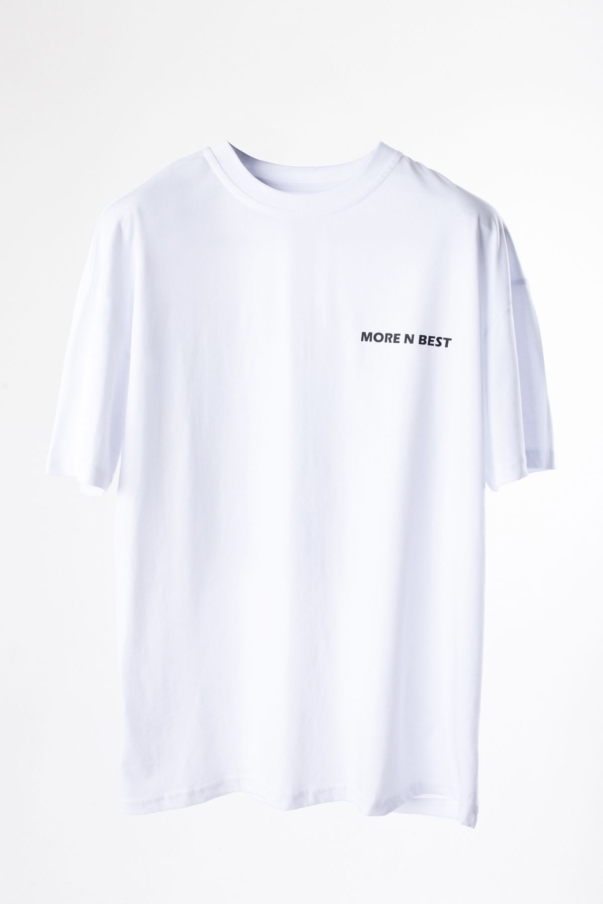 Unisex Beyaz Siyah Vibes Baskılı Bisiklet Yaka Oversize Tişört Unisex Beyaz Siyah Vibes Baskılı Bisiklet Yaka Oversize Tişört