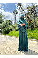 Zümrüt Yeşili Medine Ipeği 2 Li Set - Elbise Sufle