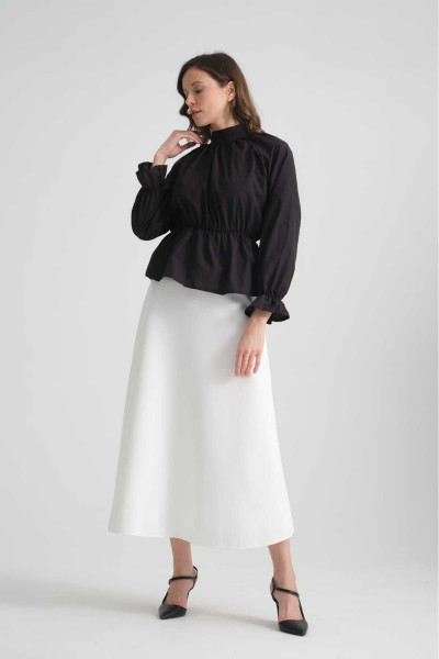 Tesettür Bel Lastikli Kısa Gömlek