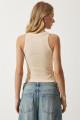 Taş Işlemeli Crop Triko Bluz Krem Lnj0006 Taş Işlemeli Crop Triko Bluz Krem Lnj0006