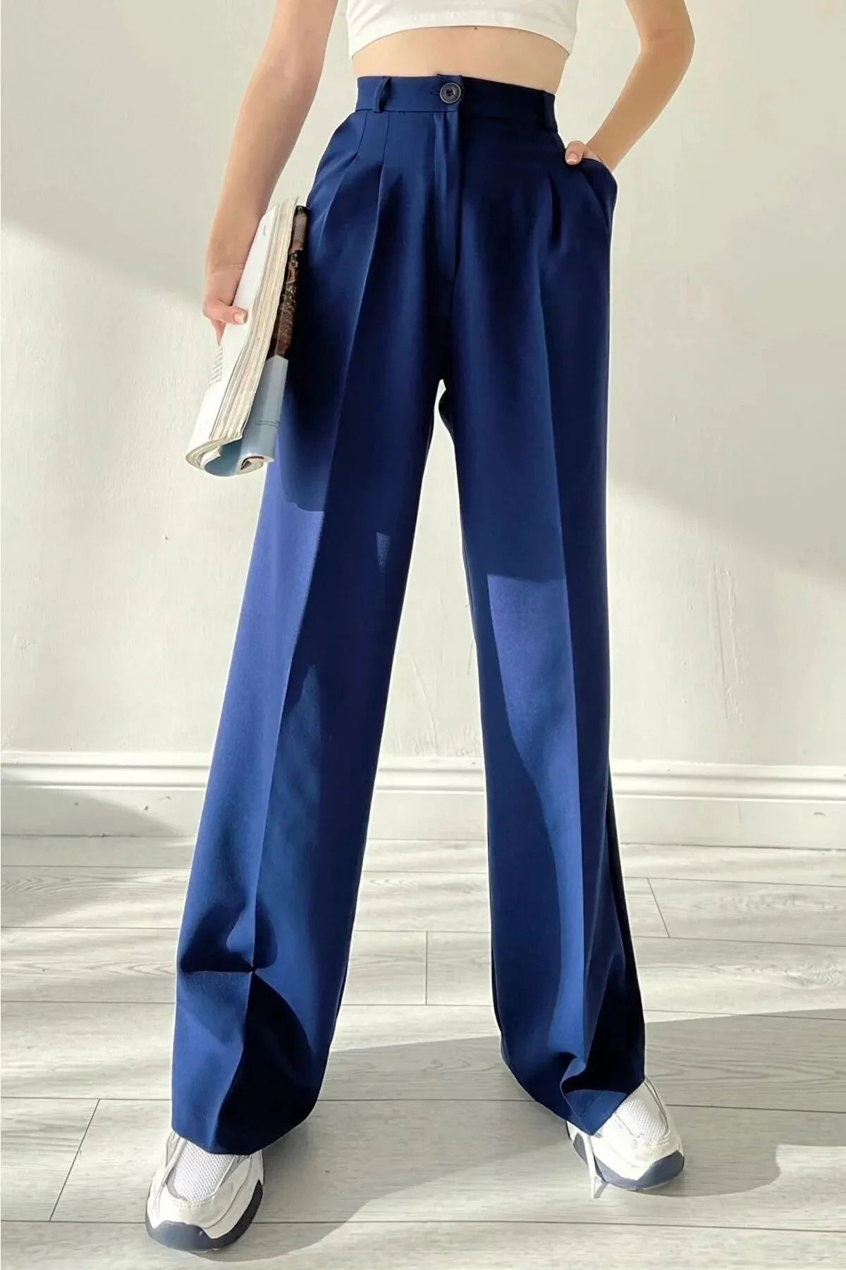 Stella Kadın Likralı Palazzo Model Kumaş Pantolon Stella Kadın Likralı Palazzo Model Kumaş Pantolon