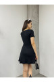 Kadın Yazlık Regular Fit Mini Basic V Yaka Kısa Kollu Pamuk Elbise Siyah Kadın Yazlık Regular Fit Mini Basic V Yaka Kısa Kollu Pamuk Elbise Siyah