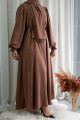 Model Meryem Medine Ipeği Çiçek Kol Detaylı Tesettür Elbise (ŞALSIZ) - Sütlü Kahve - Meryem01011 Model Meryem Medine Ipeği Çiçek Kol Detaylı Tesettür Elbise (ŞALSIZ) - Sütlü Kahve - Meryem01011